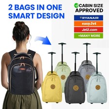 Ryanair Free Underseat Wheeled Bag 40x25x20cm 2in1 Backpack Trolley Holdall