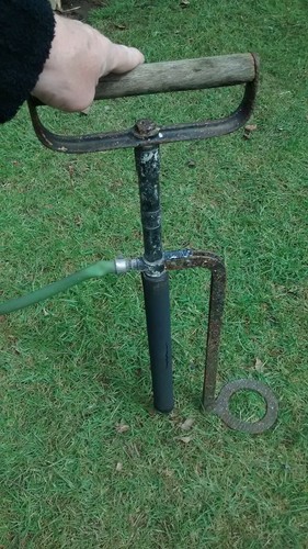 Old brass foot - brass, pump