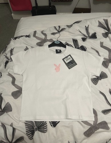 Playboy white baby tee - baby, crop