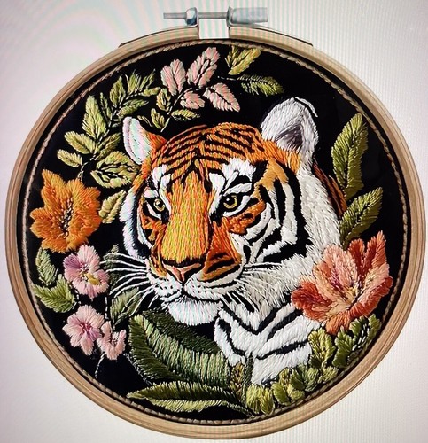 Embroidery kit tiger - -, in