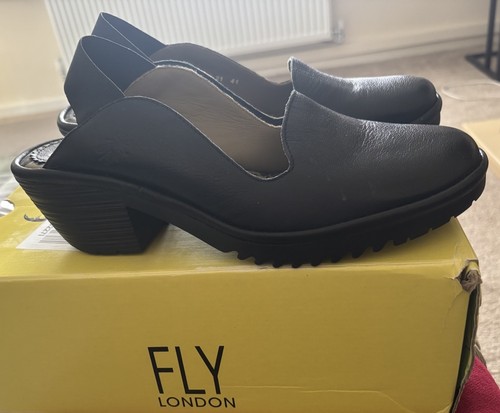 Fly london black leather sling - fly,