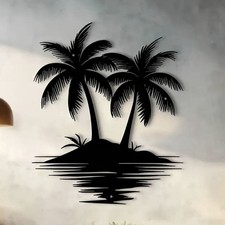 Black Metal Palm Tree Wall Art
