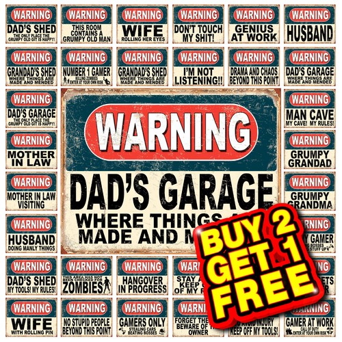 Metal tin sign plaque funny - metal,