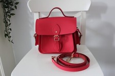 The Cambridge Satchel Company Leather  Traveller Bag in Coral Red