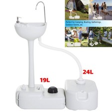 19L Camping Portable Hand wash Sink Basin Drainage Equipment W/ 24L Water Tank