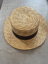 Straw Boater Hat Vintage Look