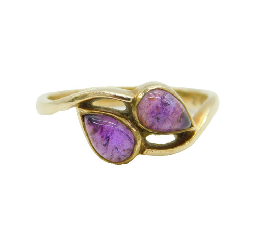 9ct yellow gold amethyst set - &,