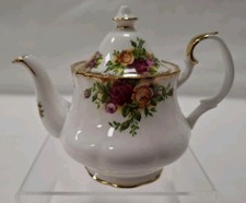 Royal Albert, Old Country Roses, Miniature 3.5" Tall Teapot, c1972-1974