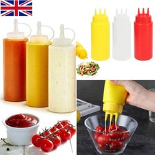 8-24oz  Squeeze Sauce Bottles Plastic Mayo Ketchup Mustard Squeezy Dispenser UK