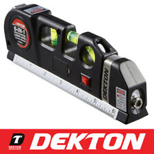 Dekton 6 in 1 Laser Level Bubble Spirit Level Tape Measure Metric Tape Ruler