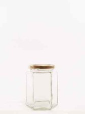 283ML (12oz)  HEXAGONAL GLASS JAM JAR & LIDS ~ CHOOSE QUANTITY & LID TYPE - Best