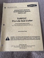 Turfco Pro Lite Sod Cutter 85506 85507 Operators Maintenance Manual Parts List