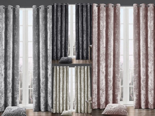 Crushed velvet curtains - curtains, fully