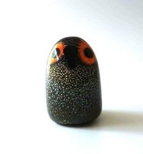 Iittala Birds by Toikka Little Barn Owl Glass Figurine Finland Oiva Toikka