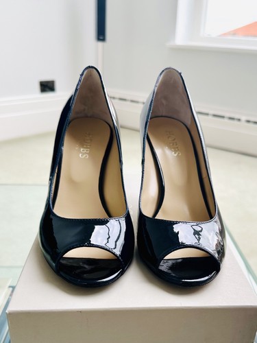 Hobbs navy patent - hobbs, leather