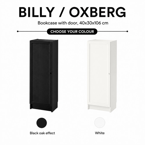Ikea billy oxberg bookcase - oxberg,