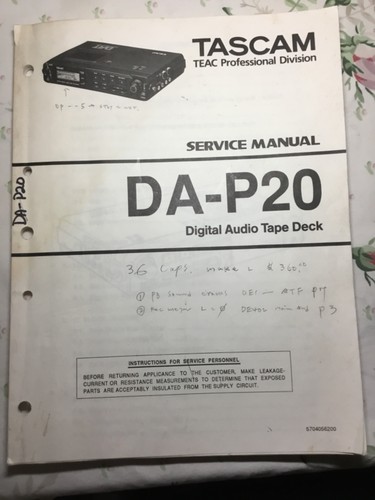 Tascam p20 dat recorder - tascam,