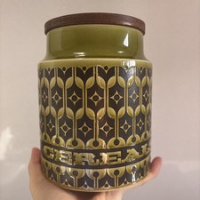 Hornsea Pottery Heirloom Lakeland Green Rare Cereals Jar Caddy Canister