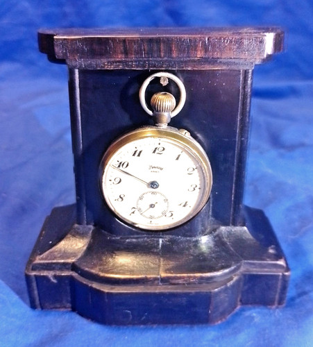 Ebony mantel clock shape - mantel,