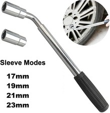 Extendable Wheel Wrench Telescopic Brace Socket Car Van Tyre Nut 17 19 21 & 23mm