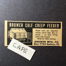 1965 Ad. Grower Calf Creep Feeder. Grower Mfg. Co. Quincy, Illinois