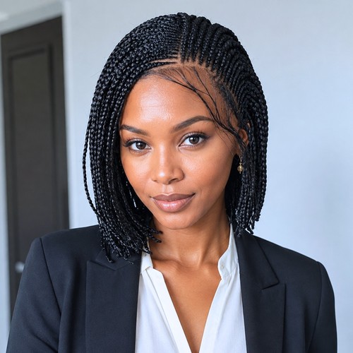 Braided wig micro braids full - braided,
