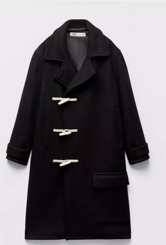 Zara wool blend coat with - ,