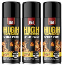 3x Matt Black High Temp 650°C