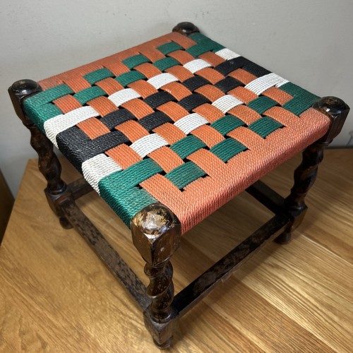 Vintage foot stool seat wooden - vintage,