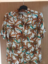 All Saints mens unisex Mesquida s/s shirt floral Print Size M Viscose Relaxedfit