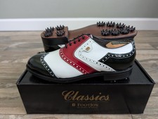 NEW Vintage Footjoy Classics Mens Golf Shoes 51482 WH/RED/BLK Wingtips 9C