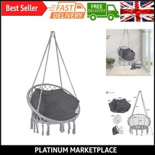 Outdoor & Indoor Hanging Chair with Cushion | Macrame Swing Chair for Garden,...