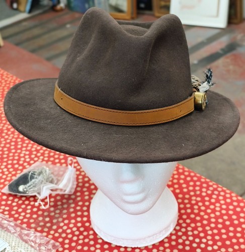 Brown fedora hat 100 - fedora,