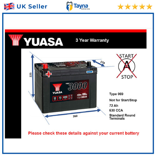 Car battery ybx3031 - yuasa, 069