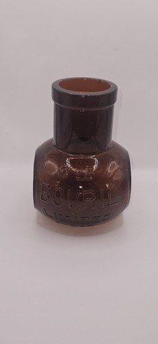 Vintage amber glass 8oz bovril - amber,