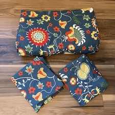 Vintage IKEA ROSENRIPS Reversible Queen Duvet cover + 2 standard shams