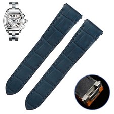 Blue Leather Strap for Cartier