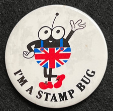 I’M A STAMP BUG VINTAGE BUTTON PIN BADGE