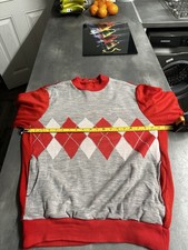 Vintage Adidas Originals Argyle “Liverpool “Jumper Medium Red Grey White Pockets