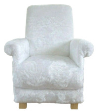 White Faux Fur Fabric Children's Chair Kids Armchair Teddy Bear Nursery Bedroom