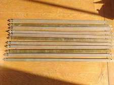 TWELVE ANTIQUE SOLID BRASS STAIR RODS 690mm LONG WITH FLEUR DE LIS ENDS