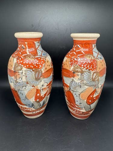 Pair satsuma vases japan - satsuma,