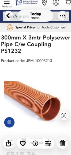 300mm drainage pipe - 300mm,