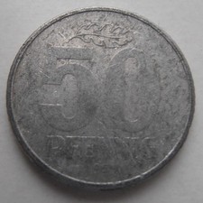 EAST GERMANY 50 PFENNIG 1958