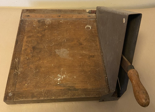 Vintage wooden paper cutter - wooden,