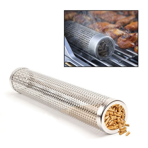 Mesh pellet smoker - smoker, tube