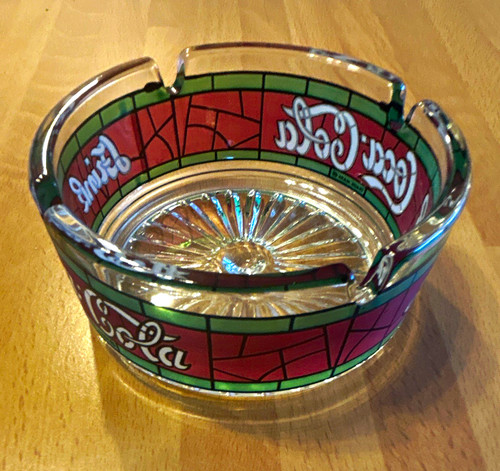 Coca cola glass ashtray - coca-cola,