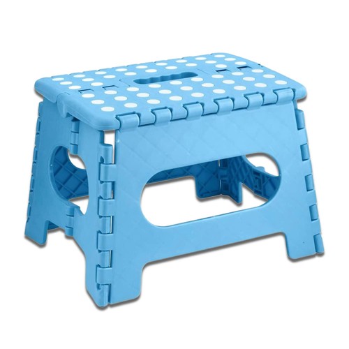 Sky blue folding step - sky, stool