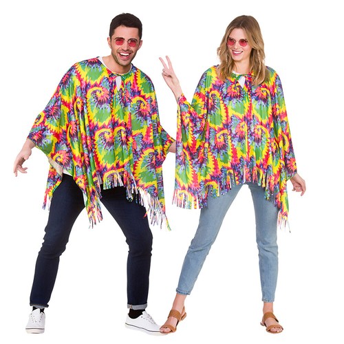 Adult hippie poncho 60s - adult,