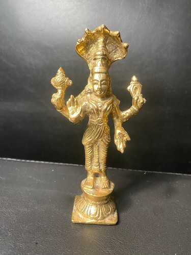 Brass statue lord vishnu - of,